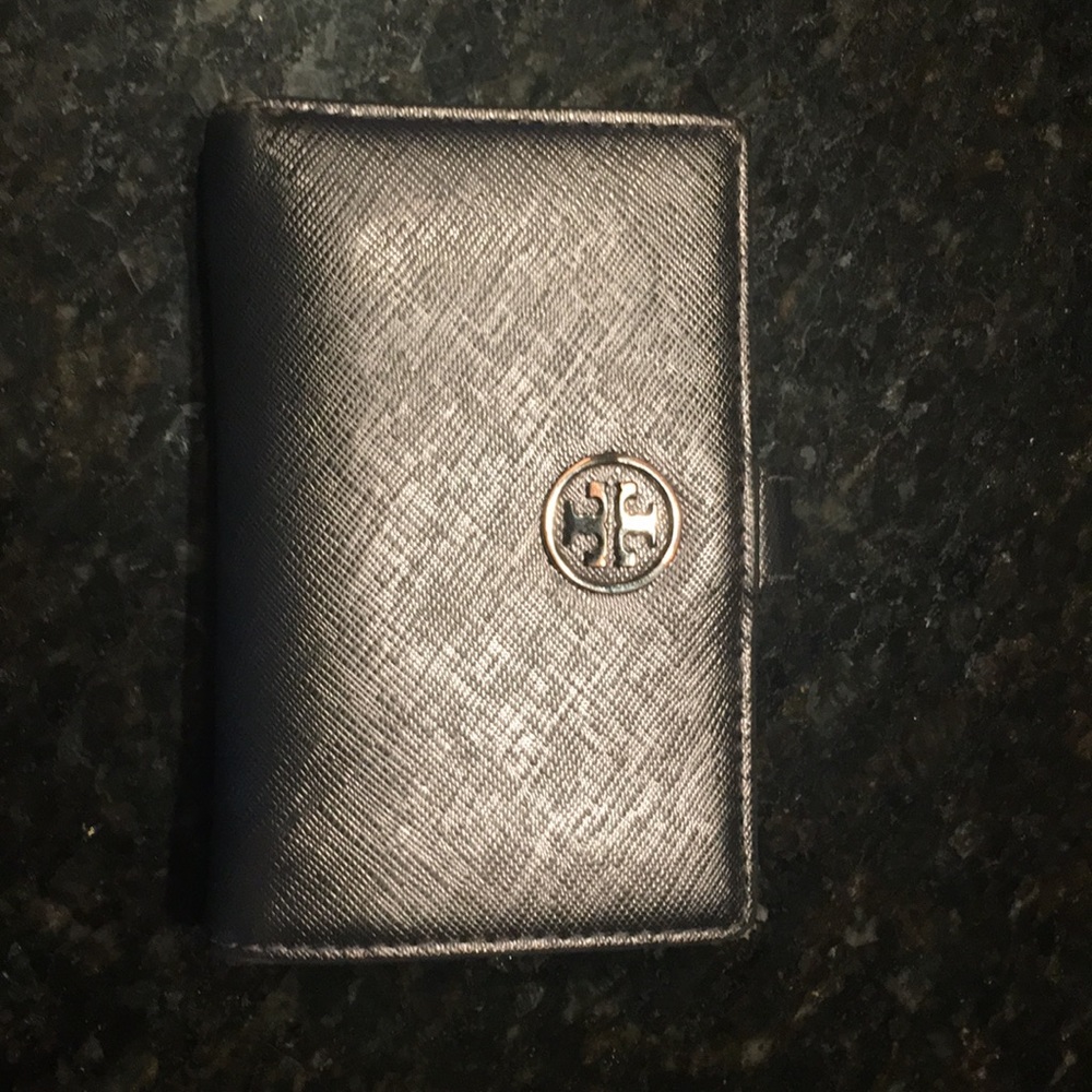 Gray/Silver Tory Burch mini-wallet